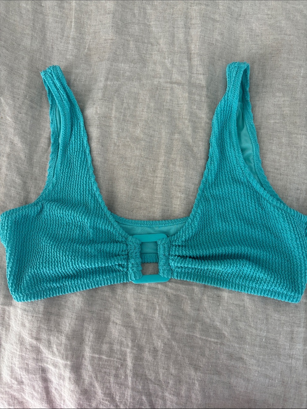 aerie Turquoise Textured Ring-Front Bralette never worn
